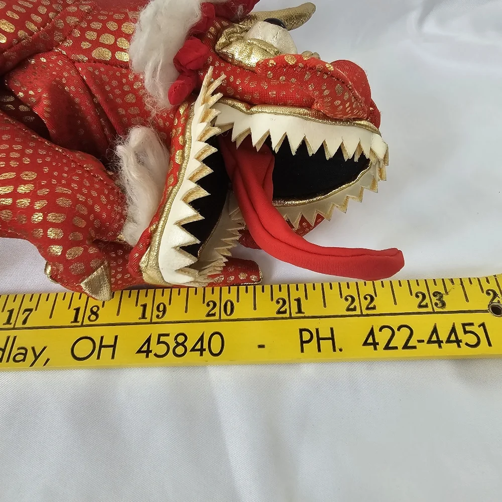 Folkmanis Red Dragon Puppet 21” Full Body Chinese Metallic ~ Retired